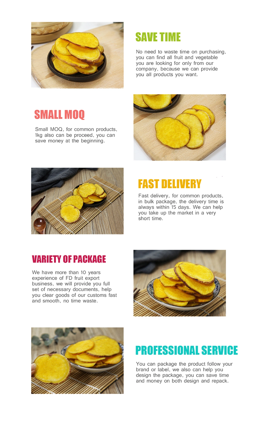 Ttn Wholesale 2022 Hot Sell Fruit &amp; Vegetable Snacks Vacuum Fried Sweet Potato Chips