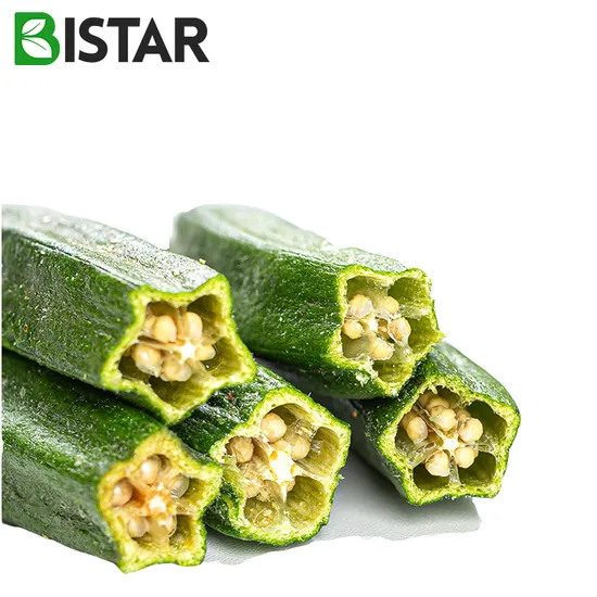 Chinese Fruits and Vegetables Chips Vacuum Fried Dried Okra Chips