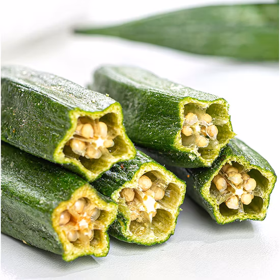 Chinese Fruits and Vegetables Chips Vacuum Fried Dried Okra Chips