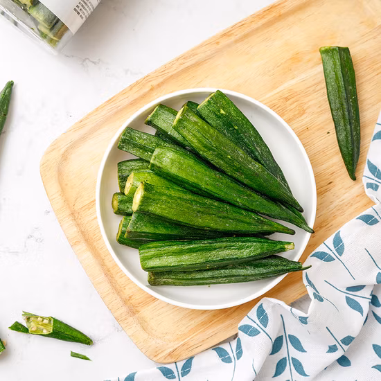 Chinese Fruits and Vegetables Chips Vacuum Fried Dried Okra Chips